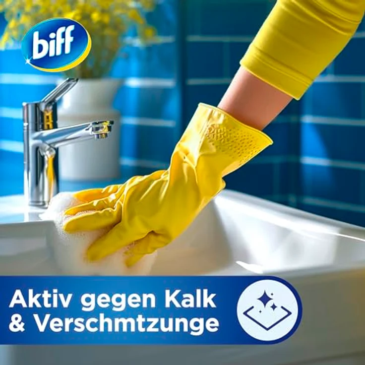 biff Bad Total Mix & Clean Konzentrat Zitrus, 125 ml Badreiniger - kraftvoll gegen Kalk & Verschmutzungen, 92% weniger Plastik, recycelbare Verpackung – Bild 6