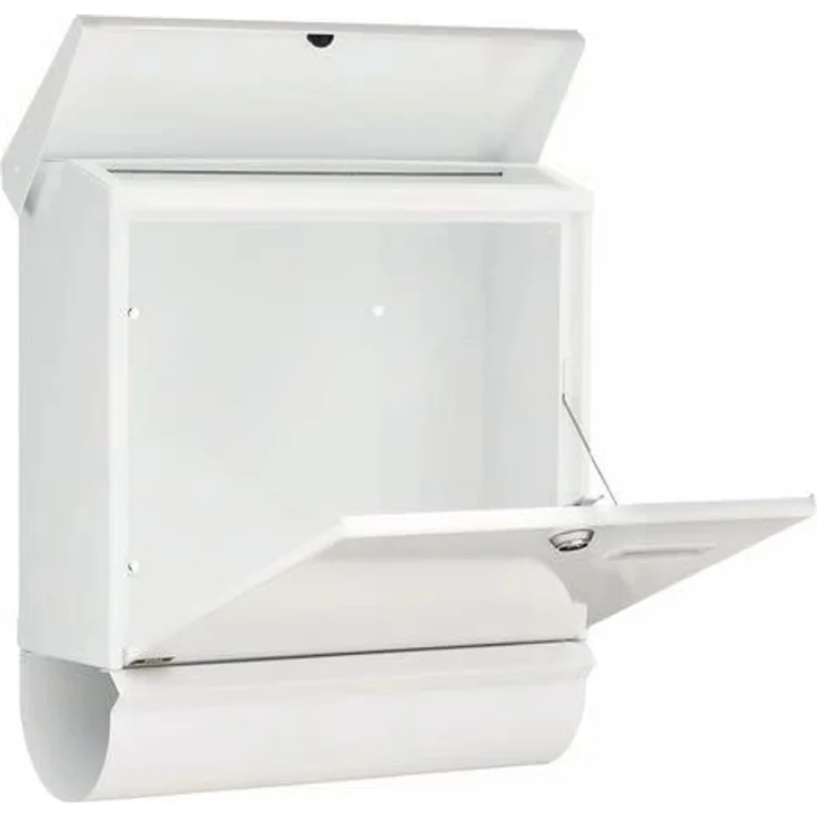BURG-WÄCHTER Briefkasten-Set mit integriertem Zeitungsfach, A4 Einwurf-Format, EU Norm EN 13724, Verzinkter Stahl, Comfort-Set 91300 W, Weiß – Bild 4