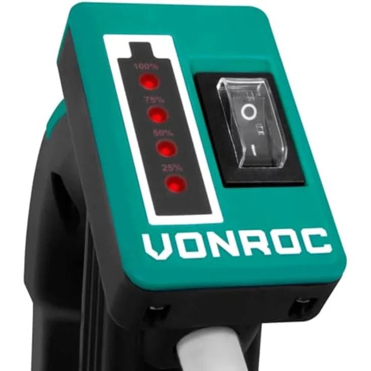 VONROC Akku Regenfasspumpe, Tauchpumpe für Regenwassertonne, 12V, 50W, 1500 l/h, max. 35 Min. Betriebsdauer – Bild 3