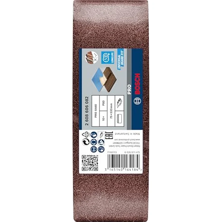 Bosch Professional Schleifband Best for Wood and Paint Holz und Farbe für Bandschleifer (10 Stück, Körnung 80, X440) – Bild 2