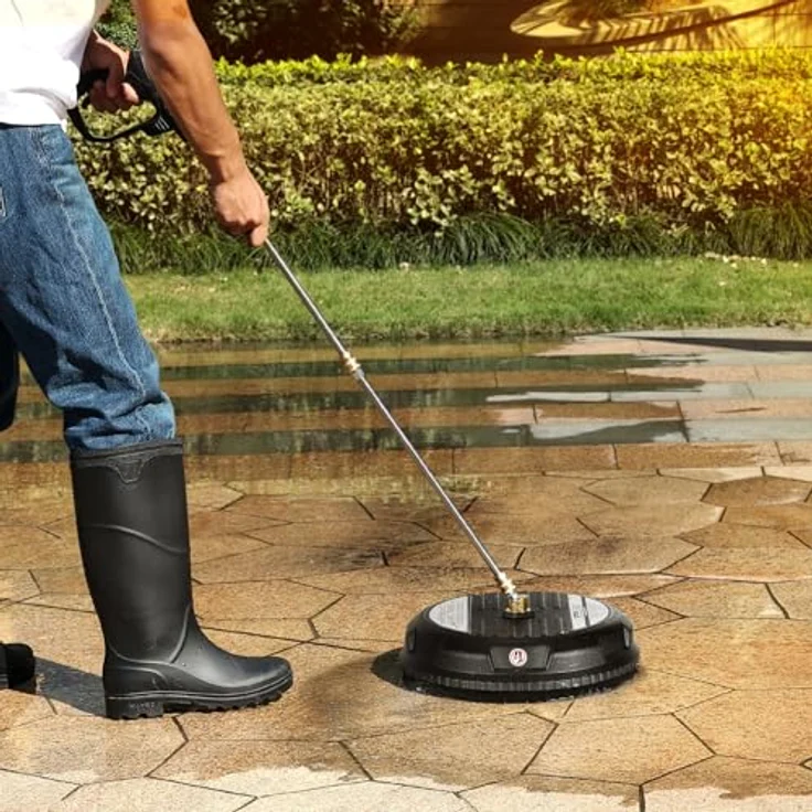 VEVOR 385 mm Hochdruckreiniger, max. 3000 PSI, Kunststoff auf Rädern, 2 Sprühdüsen, 2 Verlängerungsstangen für Beton, schwarz – Bild 8