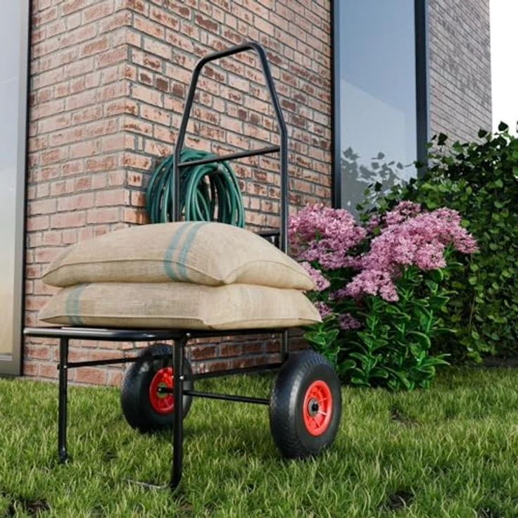 TroniTechnik Sackkarre Anglerkarre, klappbar mit Luftbereifung, rutschfester Transportfläche, Tragkraft 100 kg, wetterfest und geländetauglich, LxBxH 67x55x102 cm – Bild 6