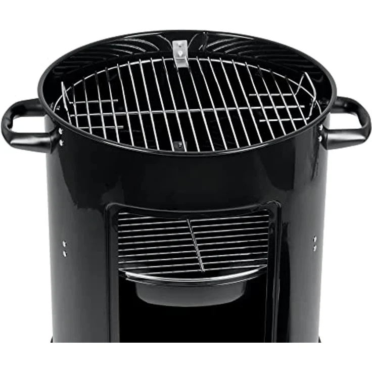 BBQ-Toro Räuchertonne Oak Ø 47 cm | Smoker Grill, Holzkohlegrill mit Thermometer und Wasserwanne – Bild 5