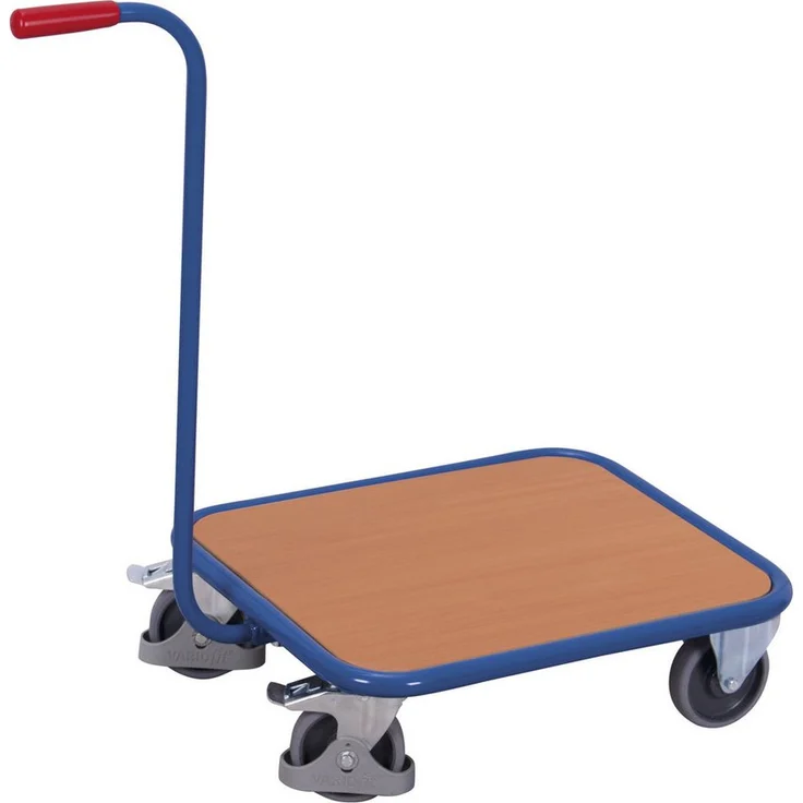 CORDES Transportwagen VARIOfit Griffroller, MDF-Boden 605 x 500 mm, tragfähig bis 250 kg, RAL 5010 enzianblau