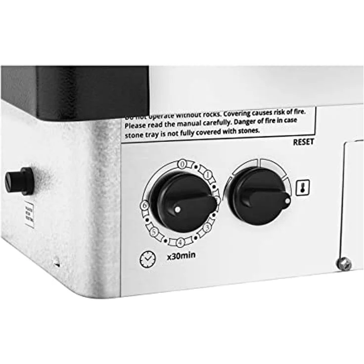 Uniprodo UNI_SAUNA_S6.0KW Saunaofen Elektroheizung, 6 kW für Trockensauna 5-9 m³, Grau/Silber mit integrierter Steuerung und Zeitschaltuhr – Bild 3