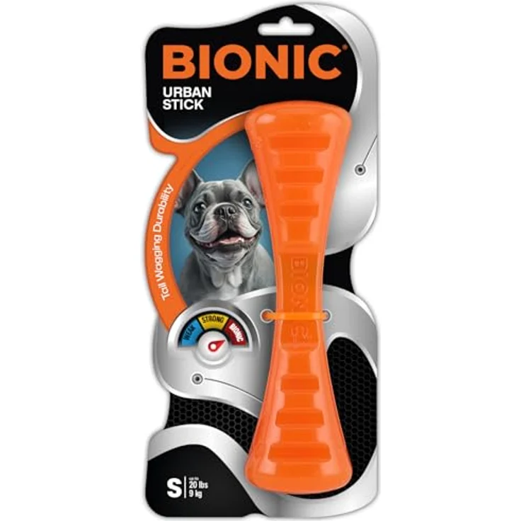 Bionic Urban Stick, extrem widerstandsfähiges Hundespielzeug mit Leckerli-Taschen, schwimmfähig, 20cm, für Hunde bis 9kg – Bild 1