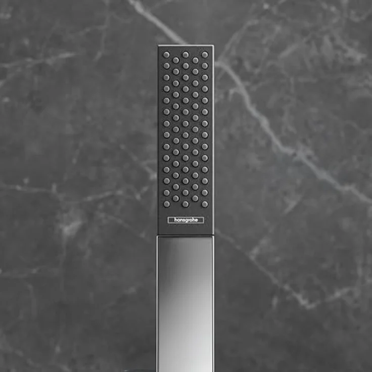 hansgrohe Rainfinity Stabhandbrause 100, elegante Duschbrause mit PowderRain Strahlart, Chrom und Anthrazit, 13.80 l/min – Bild 6