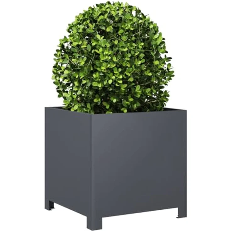vidaXL Pflanzkübel Anthrazit 40x40x40 Stahl, rostbeständig und stabil, viel Platz für Pflanzen – Bild 3