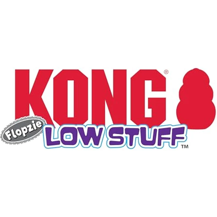 KONG Low Stuff Flopzie Flopzie, Tierspielzeug mit Fuchs-Design, Größe M, weich und mit mehreren Quietscher – Bild 5