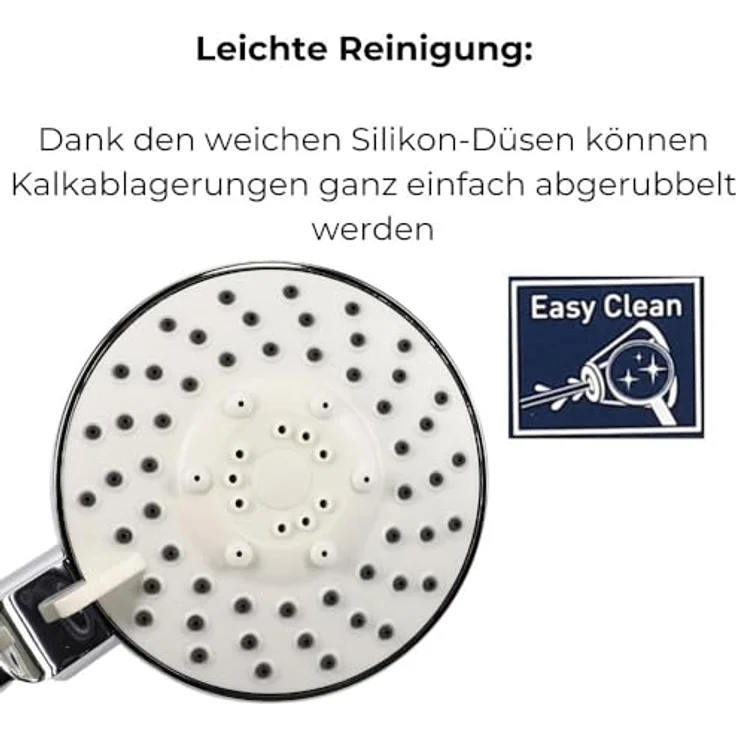 GarPet Handbrause Duschkopf 3 Funktion Wassersparend Chromfarben – Bild 4