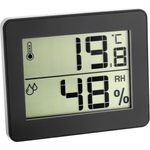 TFA Dostmann Digitales Thermo-Hygrometer 30.5027.01, ultra-flach, schwarz, zur Kontrolle von Innentemperatur und Luftfeuchtigkeit, Max.-Min.-Werte, L 100 x B 12 (48) x H 82 mm