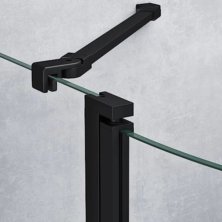Mai & Mai Eckdusche Duschabtrennung Rav52K Viertelkreis ESG-Sicherheitsglas Schwarz, BxT: 80x80 cm, Einscheibensicherheitsglas, mit Drehtür, Nano-Beschichtung – Bild 4