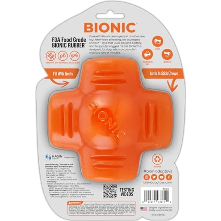 Bionic Bionic Treat Star, Tierspielzeug aus widerstandsfähigem Gummi, schwimmfähig mit 2 Leckerli-Taschen, spülmaschinengeeignet – Bild 2