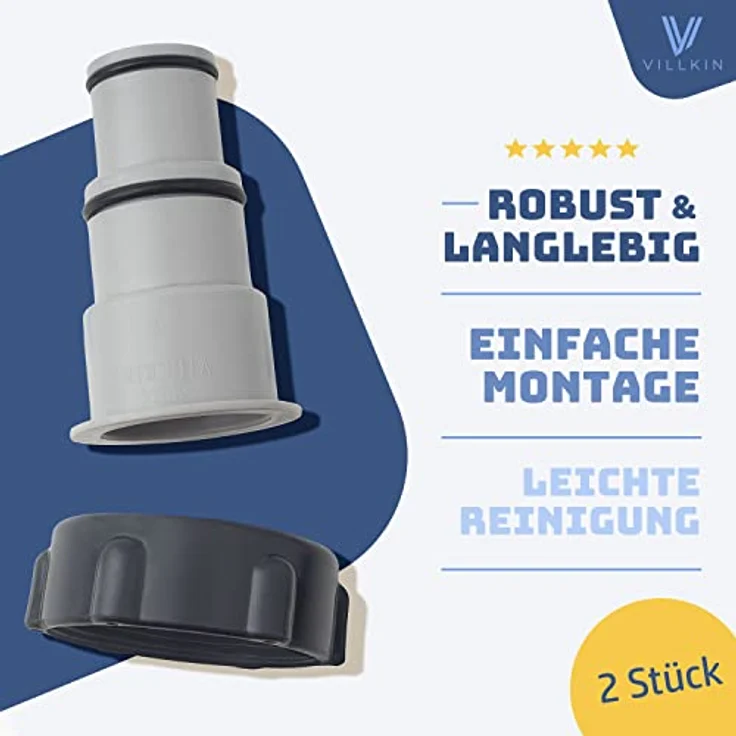 Kaiserwerk Villkin Pool Adapter Typ A – 2 Stück Schlauchtülle für 32 mm & 38 mm Schläuche, 2 Zoll Innengewinde, kompatibel mit Intex & Poolanschlüssen – Bild 3