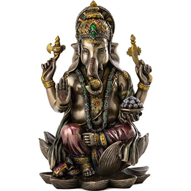 Ganesh (Ganesha) Hindu Elephant God of Success Real Bronze Powder Cast Statue, 7 1 4-inch by Veronese – Bild 2