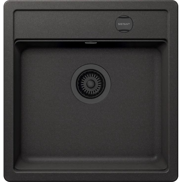 Mömax Spüle Lagos N-100S, Cristalite Nero Einzelbecken, schwarz, ab Unterbaubreite 50cm