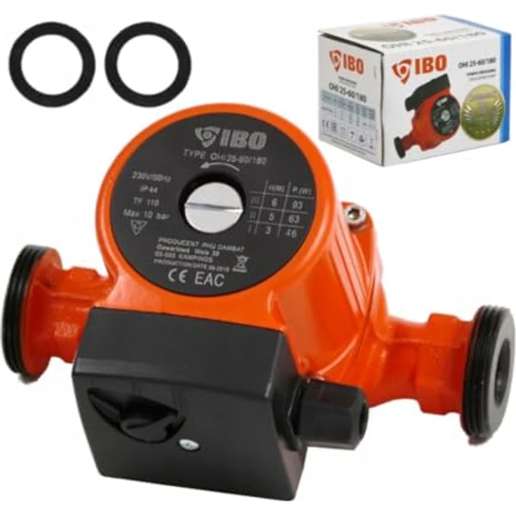 IBO Circulation Pump OHI 25-60/130, Durchlaufpumpe mit 3300 l/h Fördermenge, 6 m Förderhöhe, 93 Watt Leistung, kompakt – Bild 3