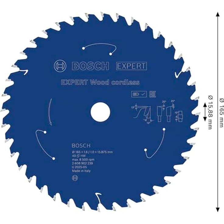 Bosch EXPERT Wood cordless Kreissägeblatt, 165 mm, T40, für Weichholz und Hartholz, extrem langlebig mit Carbide Technology – Bild 3