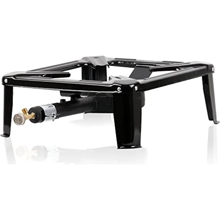 BBQ-Toro Gusseisen Gaskocher | 1-Ring-Gasbrenner 40 x 40 x 15 cm | Hockerkocher für Camping, Einsatz im Freien, im Garten und auf der Terrasse | Gasbrenner Outdoor für Gasflasche, Gussbrenner – Bild 1