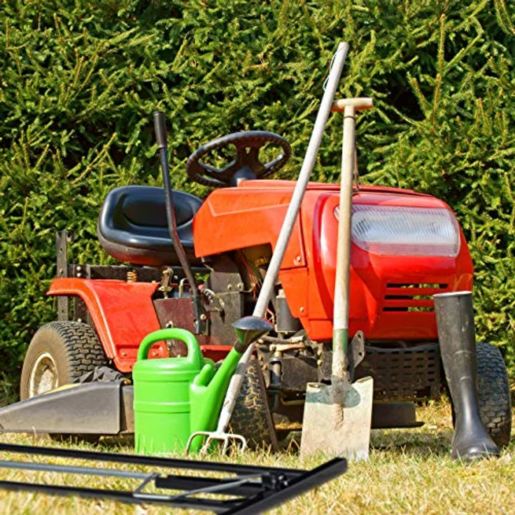 Relaxdays Rasentraktor Hebevorrichtung schwarz, Stahlkonstruktion bis 400 kg, stufenlos einstellbar bis 45 Grad – Bild 5