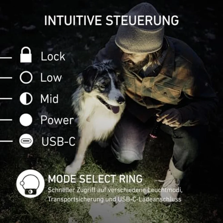 Ledlenser P7R 25th Anniversary, wiederaufladbare LED Taschenlampe mit 2000 Lumen, 320 m Reichweite, 80 h Laufzeit, IP68, USB-C – ideal für Camping, Wandern & Arbeit – Bild 3