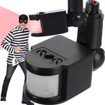 Retoo Infrarot Bewegungsmelder für Außen 180° Pir Sensor LED, Bewegungssensor mit Reichweite bis 12m für Wand, Decke & Ecken, IP4, Aufputz Wandmontage, Dämmerungssensor Aussen, Schwarz