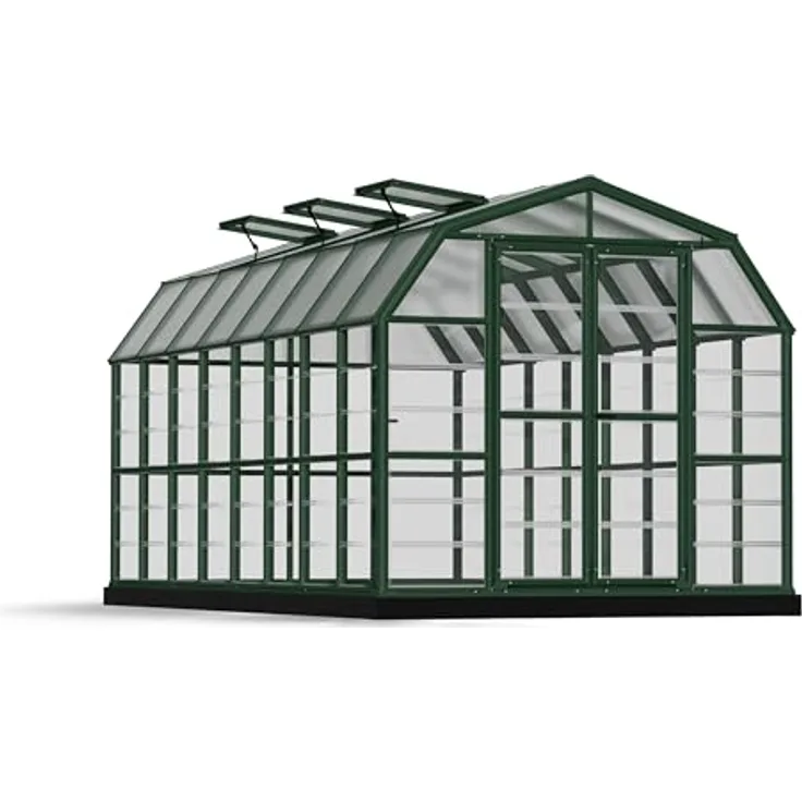 Palram - Canopia Grand Gardener Gewächshaus, 265x513x238 cm, 0,8 mm Wandstärke, lebenslang widerstandsfähige Wandpaneele, grün