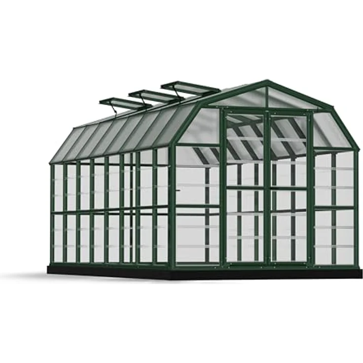 Palram - Canopia Grand Gardener Gewächshaus, 265x513x238 cm, 0,8 mm Wandstärke, lebenslang widerstandsfähige Wandpaneele, grün – Bild 1