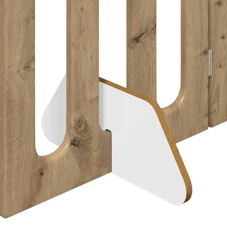 vidaXL Faltbarer Haustierzaun 4 stk. Artisan-Eiche, flexibles Faltpanel-Design, 201 x 38 x 70 cm, einfache Montage ohne Bohren – Bild 7