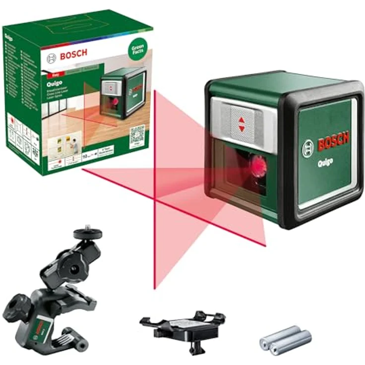 BOSCH Punkt- und Linienlaser Quigo, Kreuzlinien-Laser - im Karton, 2er Pack – Bild 2