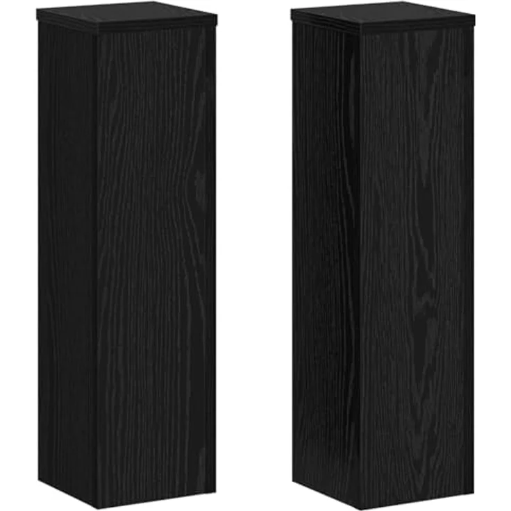 vidaXL Blumenständer, 2 Stück, schwarzes Eichen-Finish, 17x17x60 cm, Holzwerkstoff – Bild 1