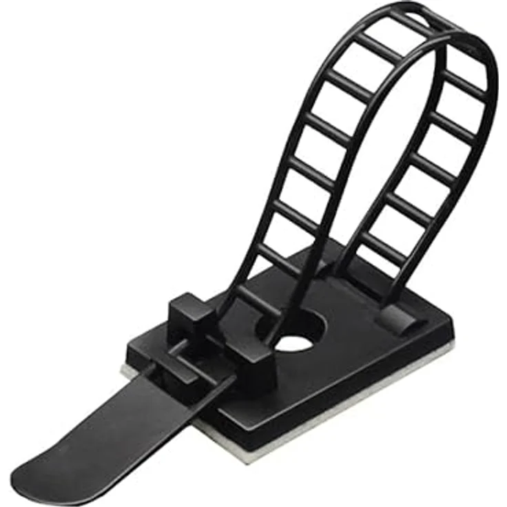 Bayli 10 Stück verstellbare Kabelhalter selbstklebend Schwarz - Kabelführung 17,5x24,5mm Büro Kabel Organizer – Bild 4