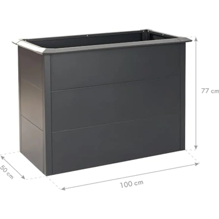 WESTMANN Hochbeet Metall Hochbeet Primus M, Anthrazit, 100x50x77 cm mit Schneckenkante und galvanisiertem Stahl – Bild 8