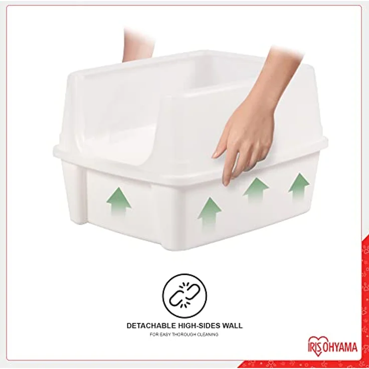 Iris Ohyama, Katzentoilette, Geschlossene Katzentoilette, Schaufel, B48.5 x T38 x H30 cm, 2er-Set, CLH-12, Weiß – Bild 4