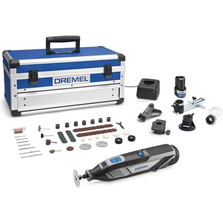 Dremel 8240 Akku-Rotationswerkzeug, 12V 2Ah Lithium-Ionen, 65 Zubehörteile, variable Drehzahl 5.000–35.000/min, ergonomisches Design – Bild 1
