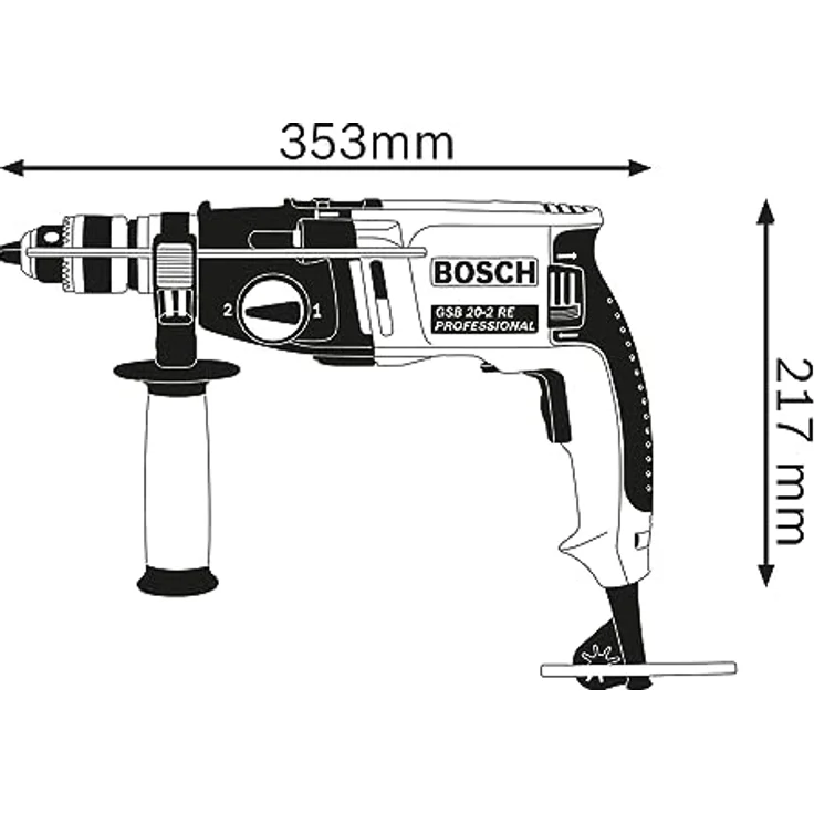 Bosch Professional Schlagbohrmaschine GSB 20-2 850 Watt, Leerlaufdrehzahl 2.060 U-min, in L-Case – Bild 3