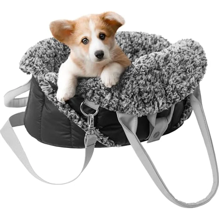 DOGGY Hundetasche, Tragetuch, Tragetasche, Haustier, Transporttasche, Höhenverstellbar, Transportbox, Reise, 38x24x28 cm, Schwarz – Bild 2