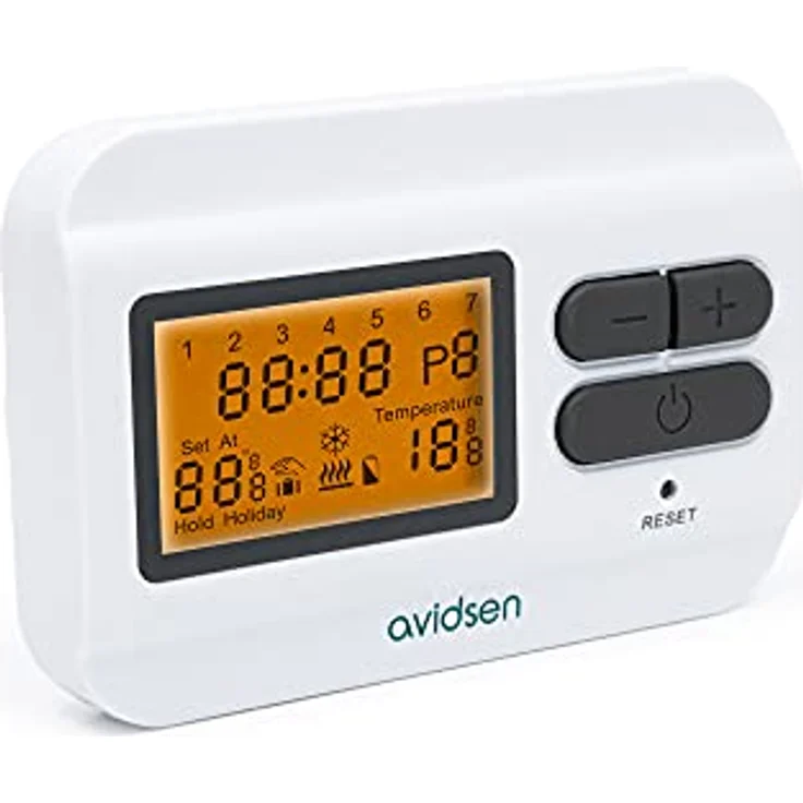 Avidsen Raumthermostat, Digitalthermostat kabelgebunden, präzise Temperaturregelung 5-35 °C, LCD-Anzeige, Batteriewarnung – Bild 3