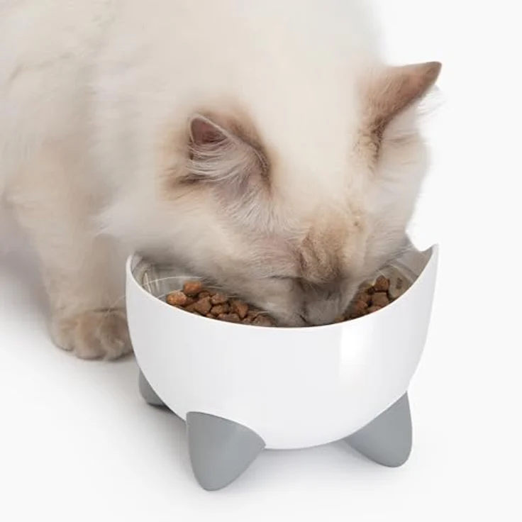 Catit Ca PIXI Combo Kit, Futternapf mit erhöhtem Wasserspeicher und 3 Trinkoptionen, zur Vermeidung von Verschütten – Bild 3