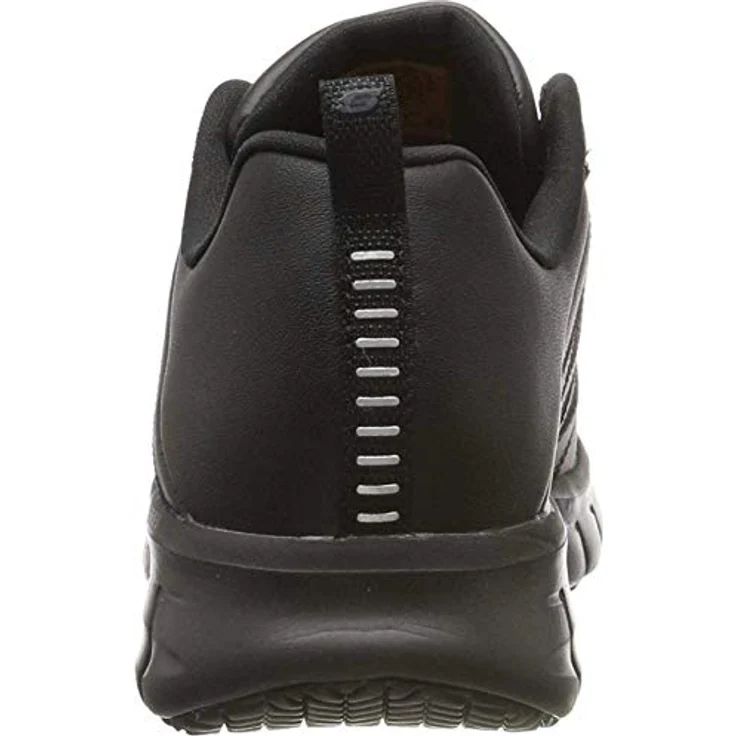 Skechers Sure Track Erath Schnürschuh für Gastronomie & Pflege, rutschhemmende Laufsohle, Leder, Memory Foam, Schwarz – Bild 3