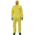 Ansell AlphaTec 2300 Model 132, Einweg-Schutzanzug mit Kapuze, Chemikalienschutz Type 3/4/5, Wasserdichter Arbeits-Overall, Einmal-Schutzkleidung Herren Damen, Gelb, Größe XL (1 Stück) - Preisvergleich