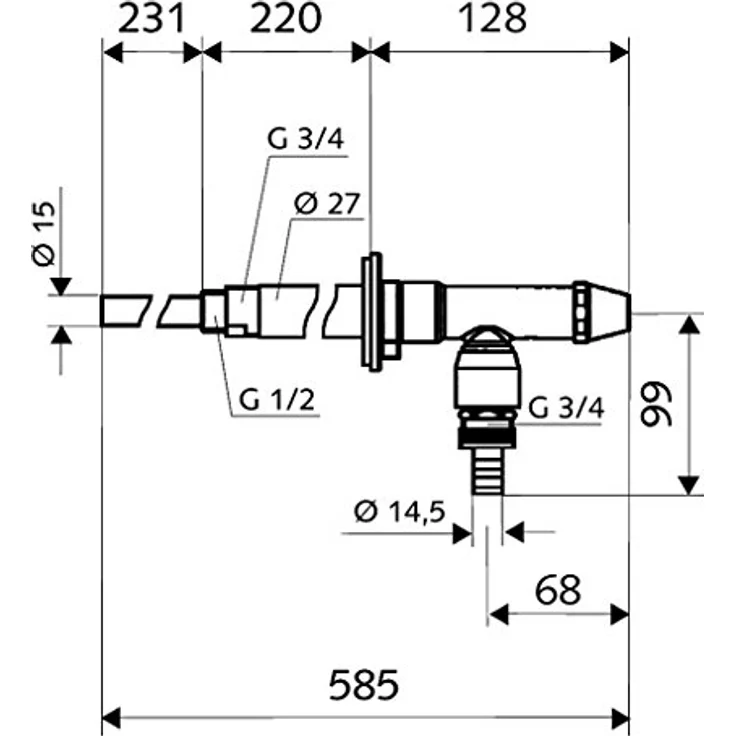 SCHELL 039960399 Frostsichere Außenwandarmatur , Außenarmatur POLAR II , Messing Armatur (Komplettarmatur) mit automatischer Zwangsbelüftung und Rohrbelüfter , DN 15 G 1,2 AG,Ø 15 mm, Mattchrom – Bild 3