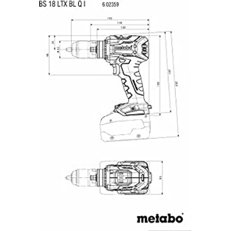 Metabo Akku-Bohrschrauber BS 18 LTX BL Q I, Metabox 145 L, ohne Akku und Ladegerät - 602359840 – Bild 3