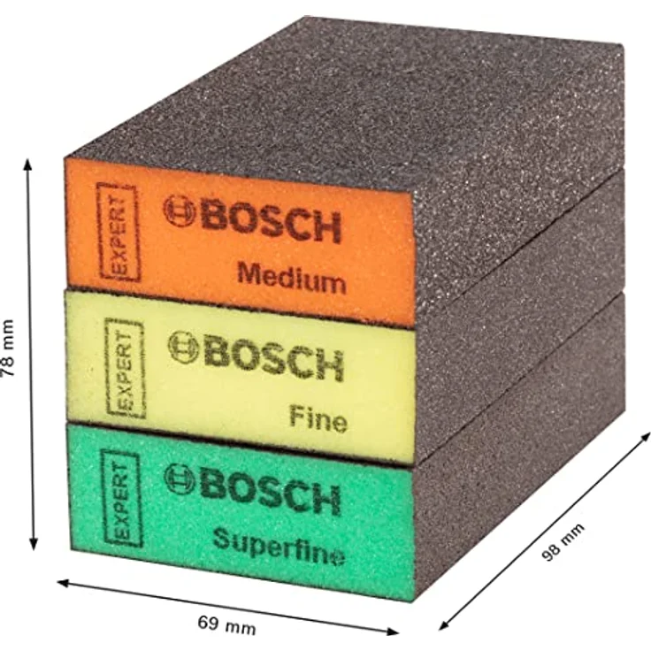 Expert Schleifpapier 471 Standard Block, 69 x 97 x26 mm, M, F, SF, 3-tlg. - Preisvergleich – Bild 3