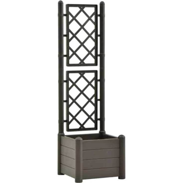 vidaXL Pflanzkübel mit Spalier 43x43x142 cm PP Anthrazit – Bild 2
