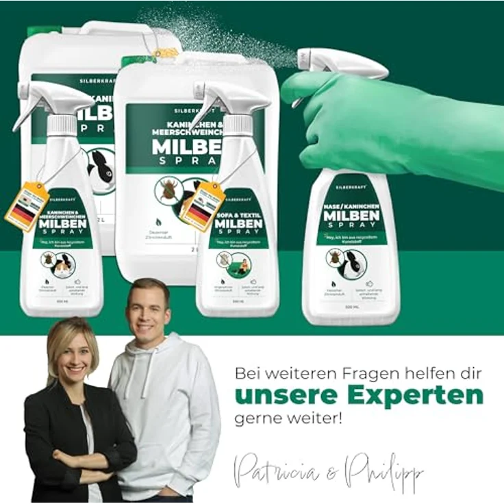 Silberkraft Milbenspray für Hase/Kaninchen, effektives Kontakt- und Umgebungsspray, 500 ml, ohne Nervengifte – Bild 8