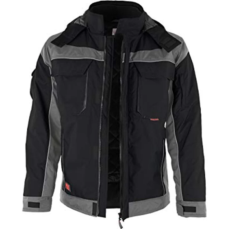 "Qualitex Workwear Arbeitsjacke wetterfeste PROfi Outdoorjacke - wärmende Arbeitsjacke mit 8 Taschen, schwarz" – Bild 2