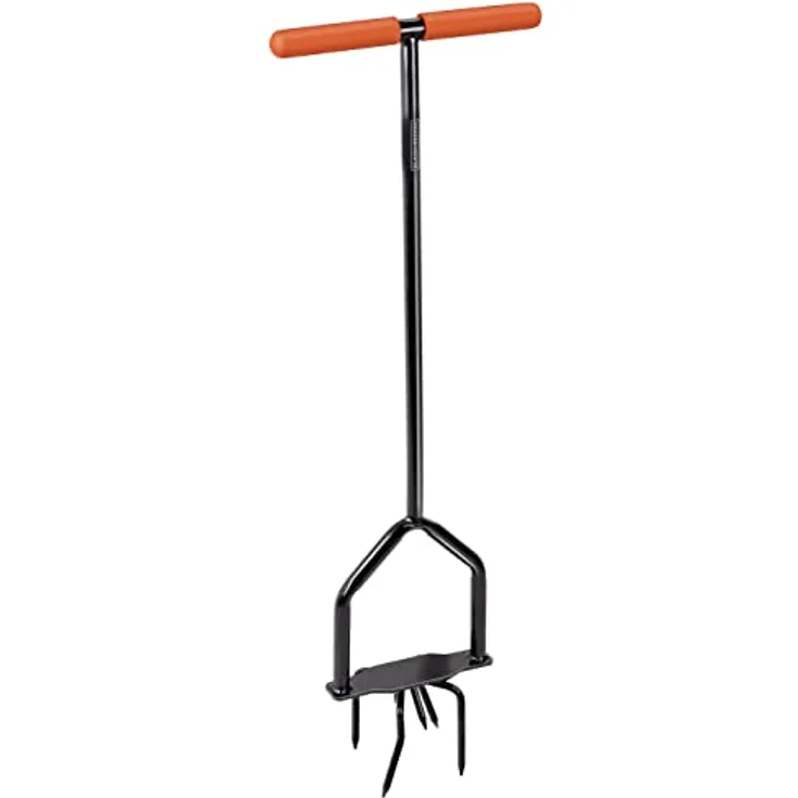 BLACK+DECKER Gartenhacke mit Ratsche - Drehbarer Kopf - Ergonomischer Griff - Kultivieren und Unkraut jäten - Schwarz/Orange