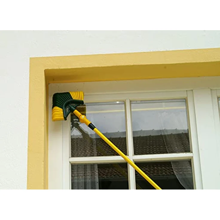 florasun Krallen Eckbesen mit 3,9 m Teleskopstiel, Dachrinnenreiniger, 45° Winkeladapter, Dachrinnenbürste mit einstellbarem Winkel für alle Ecken – Bild 3