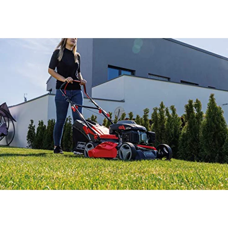 Scheppach MP150-46 Benzin Rasenmäher - 46cm Schnittbreite | 3,5 PS | 7-fache Schnitthöhenverstellung | 55 Liter Fangkorb | Seitenauswurf | Mulchfunktion | Reinigungsfunktion – Bild 7